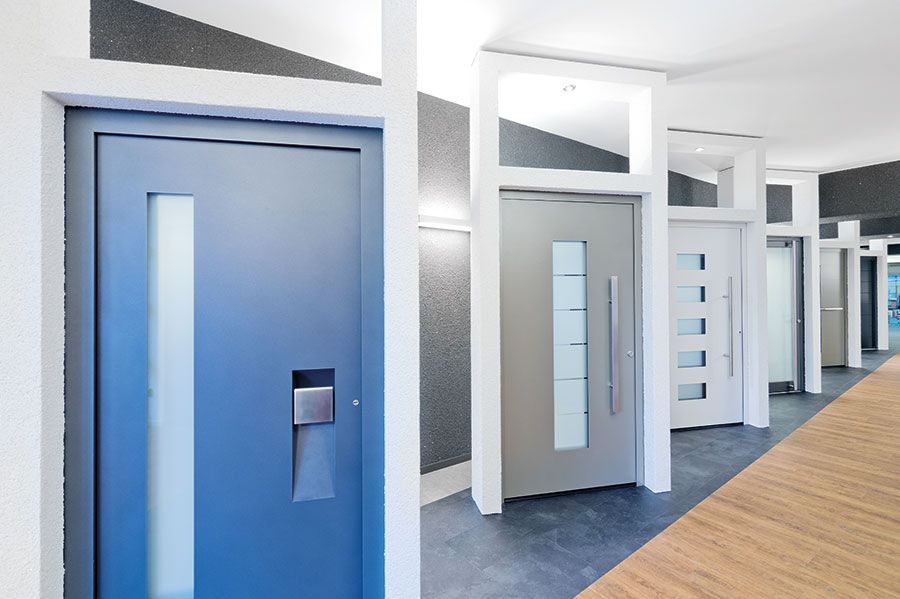 Haustüren in der Ausstellung